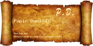 Papir Daniló névjegykártya